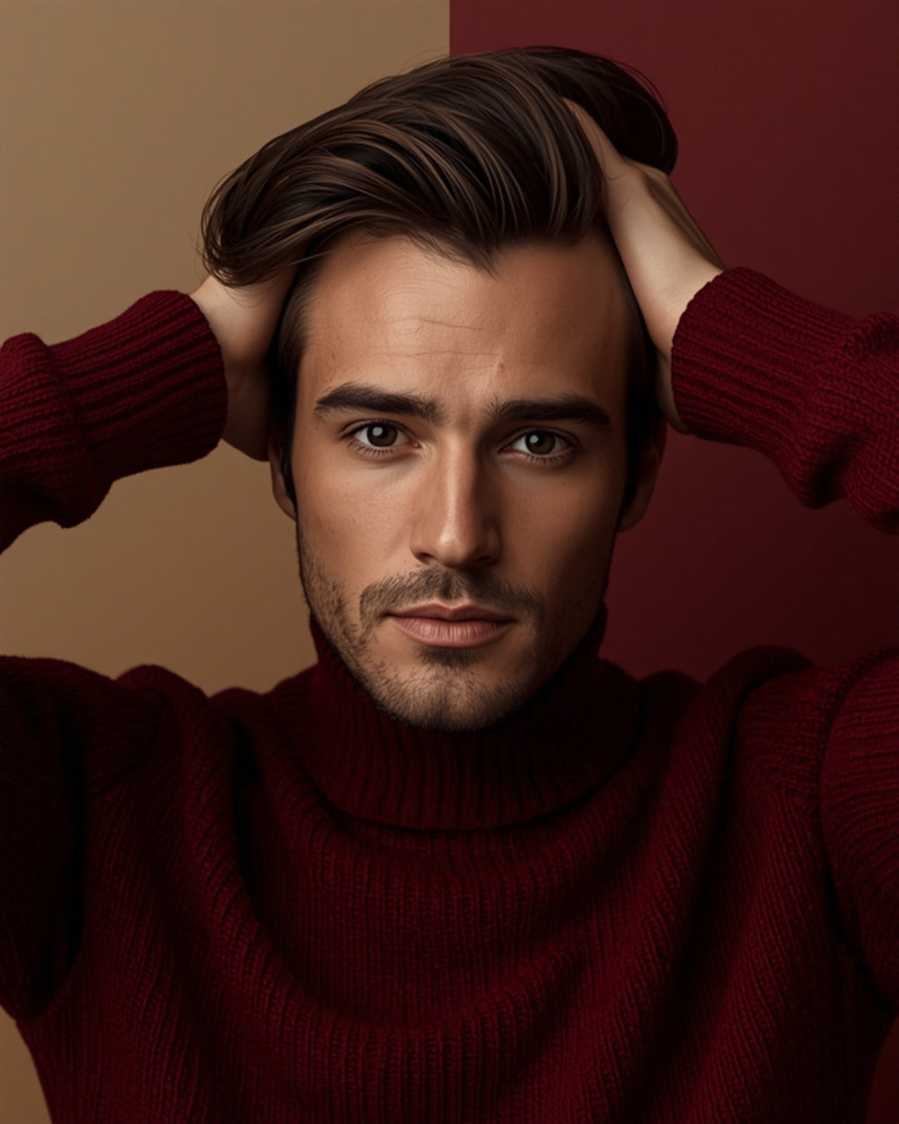 Homme qui masse son cuir chevelu